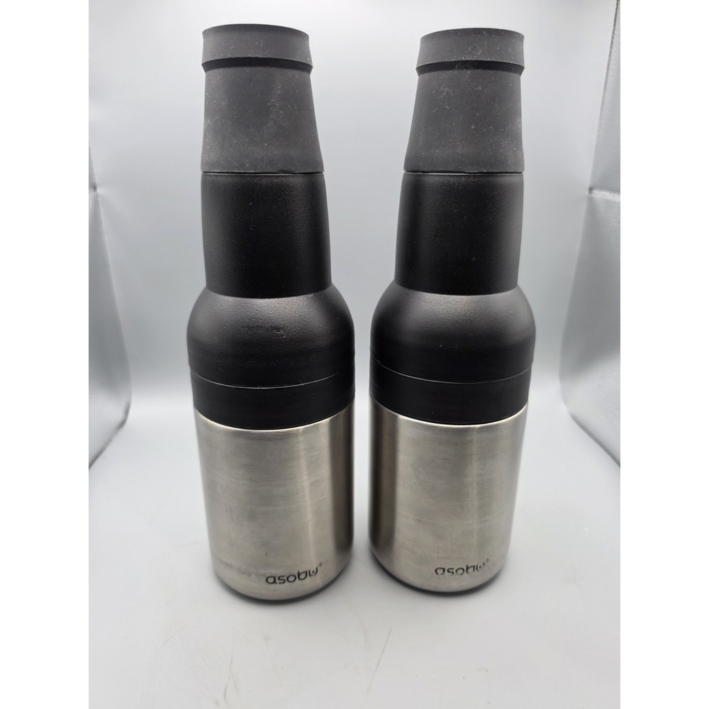 ASOBU Stainless Steel Insulated Travel Bottles Black Silver Set of 2